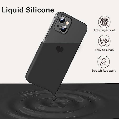 SupVict iPhone 15 Plus Case, Phone Case iPhone 15 Plus 2023, Slim Fit Cute Heart Silicone Soft Rubber Bumper Protective Shockproof Drop Protection Girls Women Boy Men iPhone 15 Plus Cover, Black