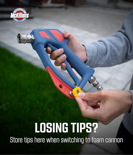 McKillans® Swivel Gun PRO - Short Pressure Washer Gun with Swivel - Innovative Nozzle Holder - High Pressure Washer Handle - 3/8" Male Plug & 1/4” Quick Connect Coupler - Car Wash Power Water Gun
