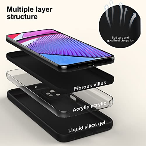 HAII Slim Liquid Silicone Case for Moto G Power 5G,with Scratch-Resistant Microfiber Lining Anti-Slip and Shock Absorption Soft Silicone Protective Case for Motorola Moto G Power 5G 2023 (Black)