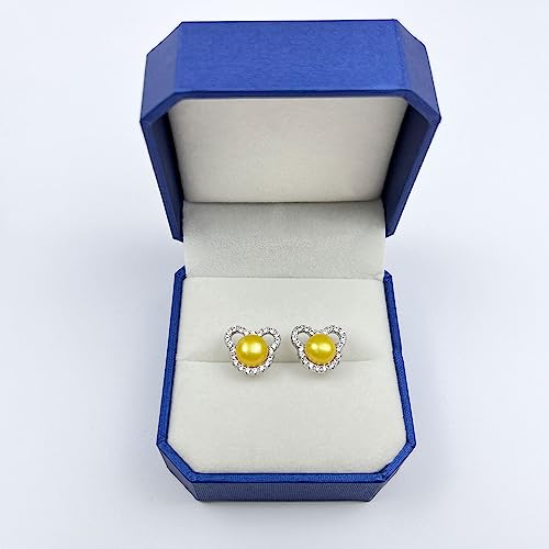 BAMIKI Pearl Earrings Cute Mickey Mouse Studs for Women, S925 Sterling Silver and Sapphire Blue CZ Earrings, White Freshwater Cultured Pearls Jewelry Gifts Hypoallergenic Earrings