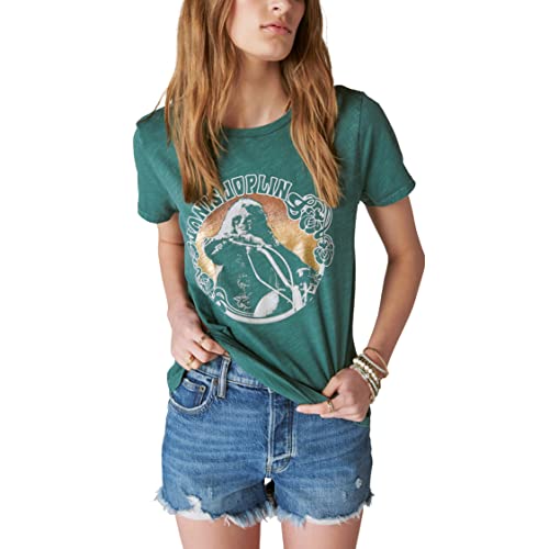 Lucky Brand Women's Janis Moto Classic Crew, Mallard Green, X-Small