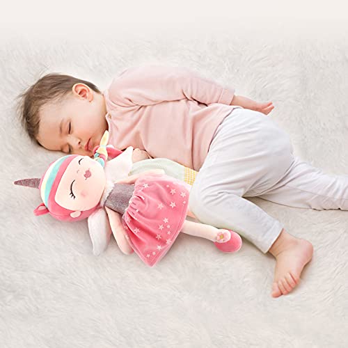 GAGAKU Soft Baby Doll Toys (16''), My First Baby Rag Doll for 1 Year Old Girl Birthday Gift Christmas with Wings Cuddly Toy - Flower Princess