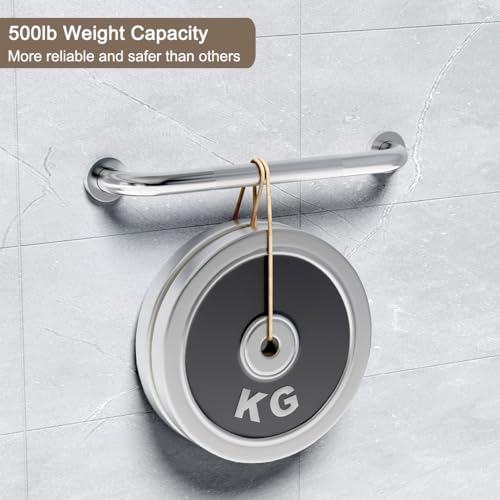 FANHAO 2 Pack Shower Grab Bar, 16 Inch Stainless Steel Bathroom Grab Bar with Anti-Slip Knurled Grip, Heavy Duty Shower Handle Bath Handle, Safety Bars for Elderly or Handicapped (Polished)