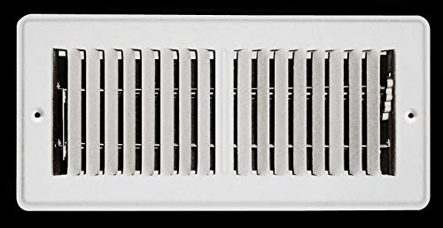 HVAC Premium 2'' X 12'' Mobile Home RV Floor Register Vent Grille with Back Dampers - Fixed Blades - 2 Way Deflection - White