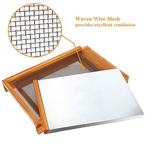 Honey Lake Langstroth Bee Hive Screened Bottom Board Dipped in 100% Beeswax with Entrance Reducer, Screen Bottom Board for Beehive 8 Frame with Solid Wood, Beehive Separated Board Beekeeping Supplies
