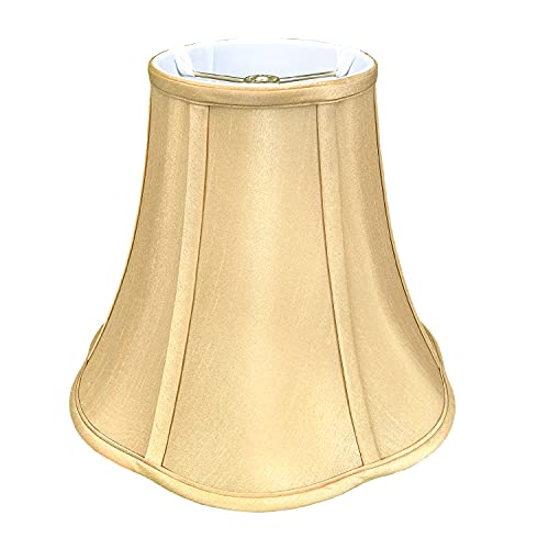 Royal Designs Flare Bottom Outside Corner Scallop Bell Lamp Shade, Antique Gold, 5" x 13" x 8.75"