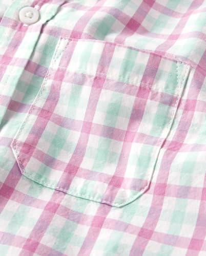 Gymboree,Baby-Boys,Matching Family Long Sleeve Button Up Shirt Dad, Big Kid, Toddler,3,Pink Multi