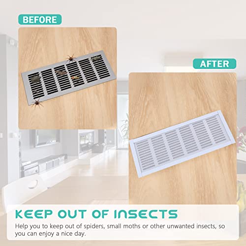 Floor Vent Covers Rectangle Air Vent Screen Cover Magnetic PVC Vent Mesh Floor Register Cover Plastic Vent Screen for Wall Ceiling Floor Catch Debris Hair Insect (White, 8 x 14 Inch)