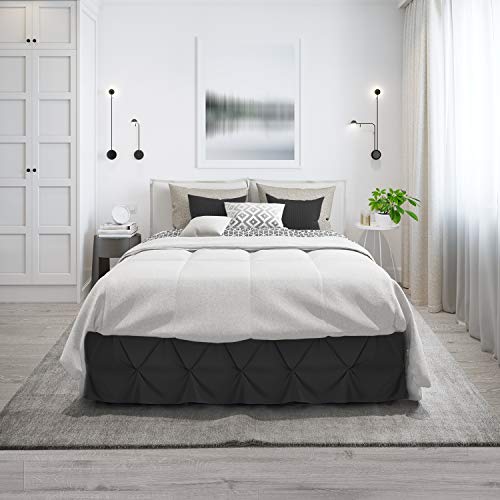 Nestl Teal Bed Skirt Full Size, Pinch Pleat Full Bed Skirt, 14" Inch Drop Full Bedskirt, Hotel Quality Teal Bed Skirts, Premium Microfiber Bedskirt for Full Bed, Teal Full Bed Skirt
