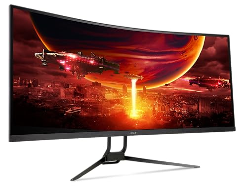 Acer Nitro 34" UWQHD 3440 x 1440 1000R Curved PC Gaming Monitor | Adaptive-Sync Support (FreeSync Compatible) | 100Hz Refresh | 1ms VRB | AdobeRGB 90% | 2 x DP 1.2 & 2 x HDMI 2.0 | EDA343CUR Hbmiippx