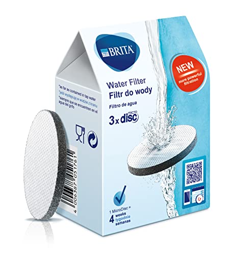 Brita MicroDisc Waterfilter Cartridge, 1 Count (Pack of 3), White Attachments: