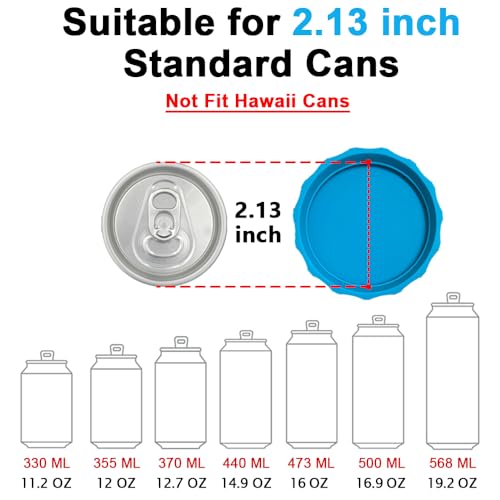 Silicone Soda Can Lids, 2 Pack Reusable Silicone Can Covers, Can Stopper or Protector For Soda, Beer, Drink, Juice, Coke, Beverage, Fits Standard Cans