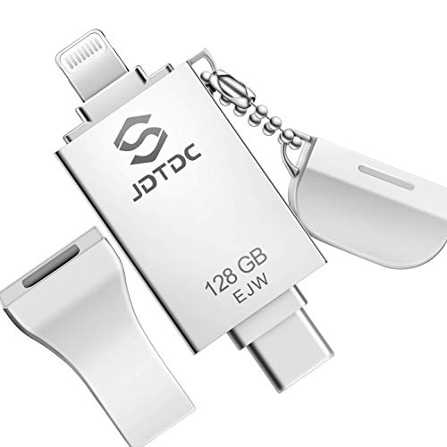 JSL JDTDC 128GB Apple MFi Certified iPhone-Photo-Stick, 3 in 1 USB3.0 iOS Flash-Drive Photo-Stick-for-iPhone Thumb Drives iPhone Backup Memory-Stick for iPhone 15/14/13/12/11, iPad, Android, PC