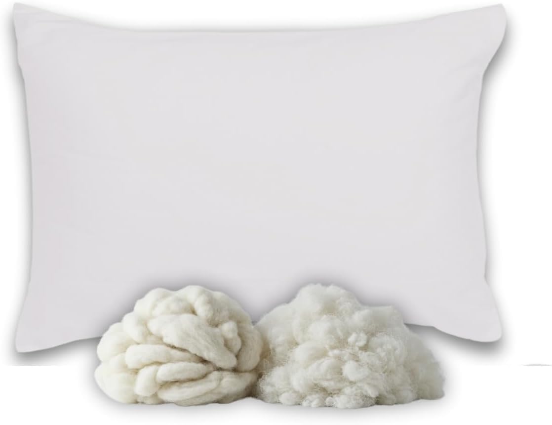 Continental Bedding Wool-Micro-Pillow, King, White