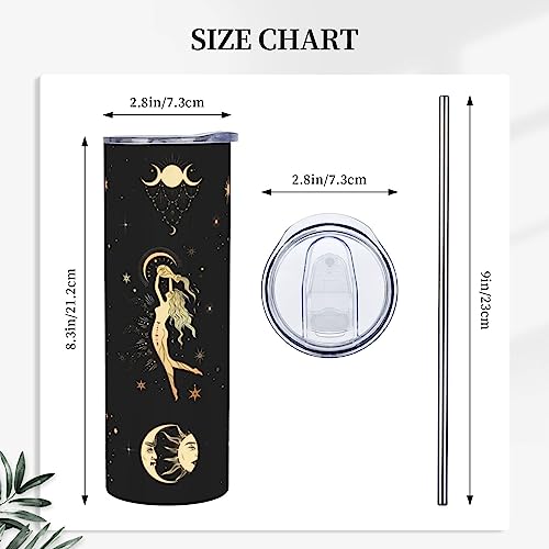 Haguckm Aquarius Constellation Tumbler Zodiac Coffee Mugs Stainless Steel Insulated Mug with Lid Straw Car Cup for Men Women Astrology Fans Birthday Gifts 20 Oz