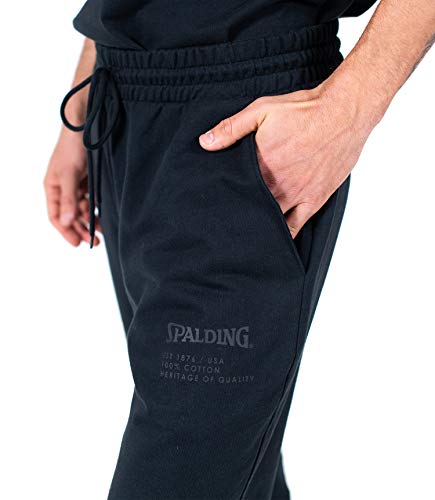 Spalding Men's Activewear Branded Jogger Sweatpant, Black, S