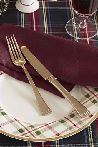 Lenox Holiday Plaid 12-Piece Dinnerware Set, 11.07, Red & Green