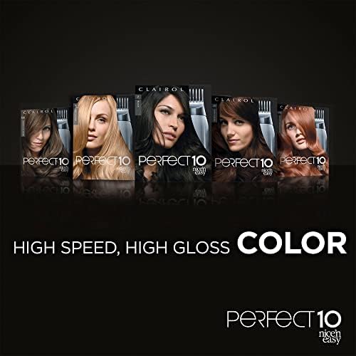 Clairol Nice'n Easy Perfect 10 Permanent Hair Dye, 4 Dark Brown Hair Color, Pack of 1