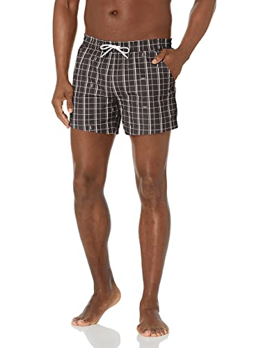 BOSS Plaid Swim Trunk with Small Logo