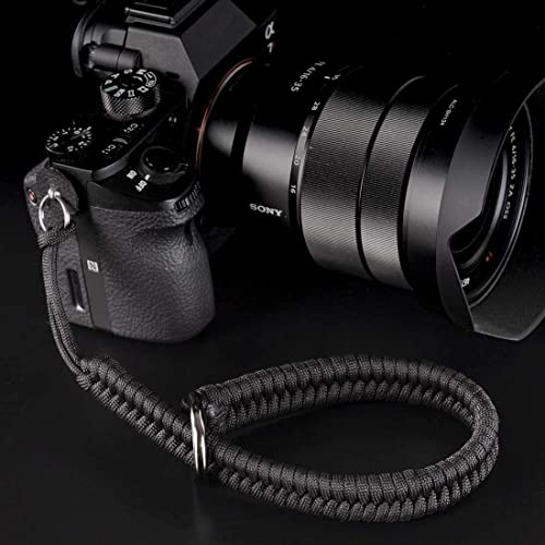 Qiang Ni Camera Wrist Strap - Paracord High-end Camera Hand Strap Wrist Lanyard for DSLR or Mirrorless Camera - Black