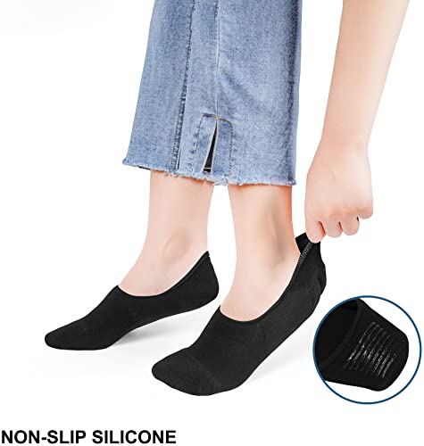 Hiltzo No Show Socks Non-Slip Low Cut Socks Breathable cotton Boat Liner Casual Socks for Women 3/6 Pairs 3BeigeL
