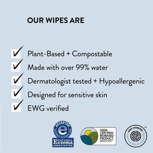 The Honest Company Clean Conscious Unscented Wipes | Over 99% Water, Compostable, Plant-Based, Baby Wipes | Hypoallergenic for Sensitive Skin, EWG Verified | Geo Mood, 288 Count