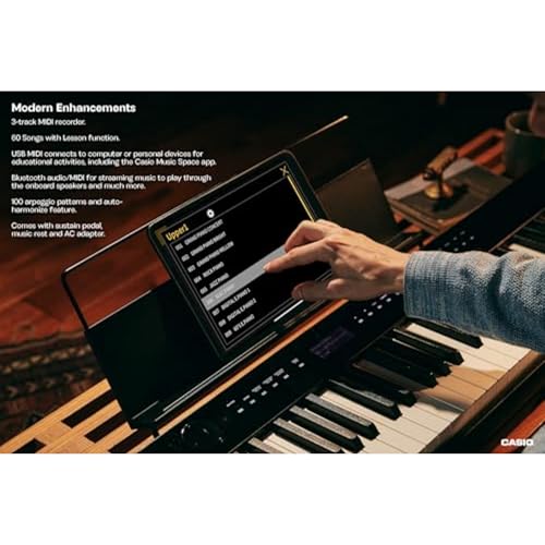 Casio Privia PX-S3100 – 88-Key Weighted Digital Piano | Slim & Elegant | 700 Tones, 200 Rhythms, Bluetooth Audio/MIDI, Touch Sensor Controls, Audio/MIDI Recorders & Editable DSP Effects