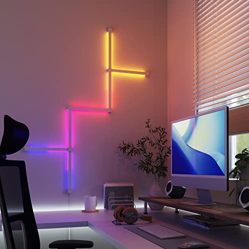 Nanoleaf Lines Smart LED Wall Lights, Music & Screen Sync RGBW Light Bar with 16M+ Color, WiFi Wall Lights Work with Alexa & Google Assistant for Gaming and Home Decor, 60 Degree Expansion (3 Pack)