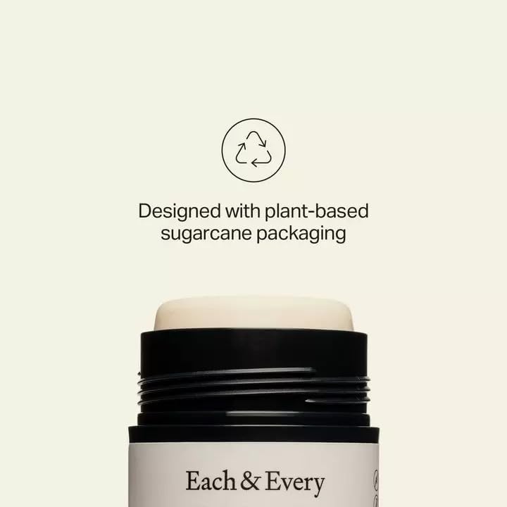 Each & Every All Natural Deodorant for Women & Men - Sensitive Skin, Plant-Based, Baking Soda & Aluminum-Free Deodorant - Clean Long Lasting 24 Hr Odor Control - Cardamom & Ginger Travel Size, 2.5oz