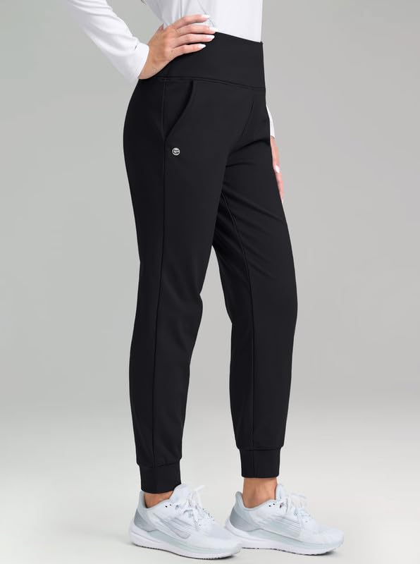 G Gradual Women's Fleece Lined Joggers High Waisted Water Resistant Thermal Hiking Pants Cold Weather Sweatpants with Pockets(Ash Rose,S)