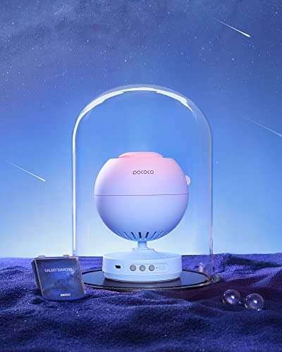 POCOCO Galaxy Star Projector for Bedroom with Replaceable Optical Film Discs, Home Planetarium Night Light Projector with High-Definition Soft Light for Relax, Study, and Meditate, Stress Relief Gifts