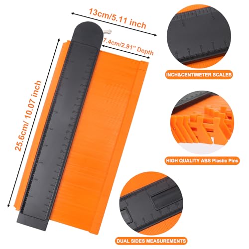 10 Inch Super Gauge Shape and Outline Tool, Contour Gauge Profile Tool with Lock, Measuring Tools Shape Duplicator Woodworking Tools