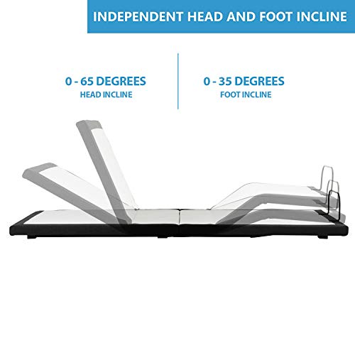 Blissful Nights z4 Twin XL Adjustable Bed Frame for Storage Beds with Massage Anti-Snore, Zero G, USB Charging Station, Wireless Remote Head and Foot Incline and No Tools Required Assembly
