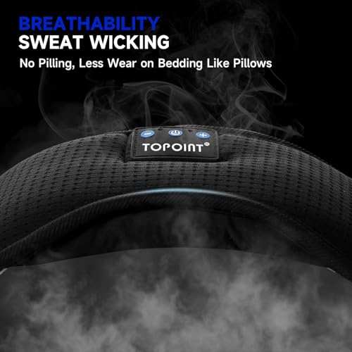 TOPOINT Sleep Mask with Headphones Bluetooth 5.2 Wireless, Sleep Headphone with Microphone Built-in HD Speakers Music, Eye Mask for Sleeping Travel Meditation for Men Women Girl Cool Gadgets
