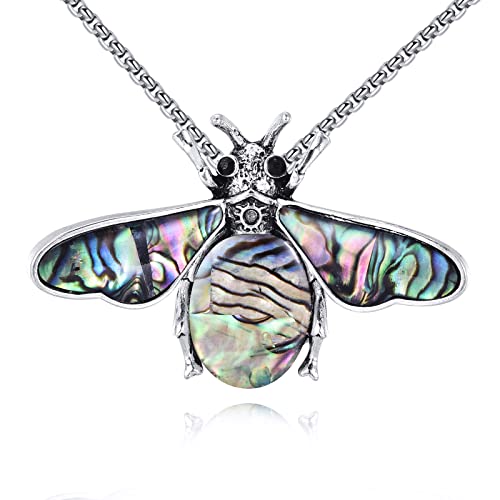 VIJASHOP Moth Necklace Turquoise Moth Pendant Energy Healing Gemstone Moth Jewelry Gifts for Women Turquoise Lovers