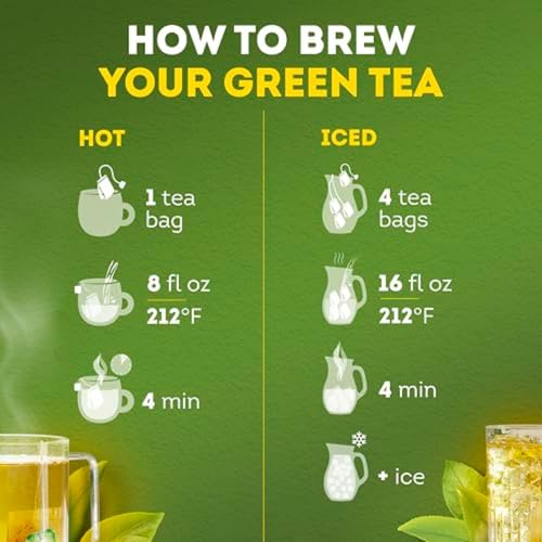 Lipton Signature Blend Green Tea Bags, Unsweetened Teabags for Hot Tea or Iced Tea with Caffeine and Flavonoids, 240 Total Tea Bags (40ct - Pack of 6)