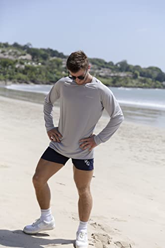 ZENGVEE 3 Pack Men's Sun Protection Long Sleeve Fishing Shirts UPF 50+ Quick Dry Swim Shirts for Hiking,Athletic,Running,Workout,Outdoor(Gray Blue Darkgray,XL)