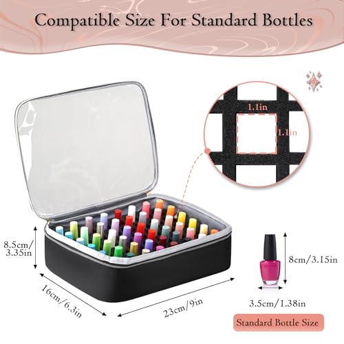 YOREPEK Extra Large Nail Polish Organizer Case Holds 96 to 100+ Bottles (15ml/0.5 fl.oz) Nail Lamp, Nail Polish Travel Case Bag with 2 Removable Pouches Fits Nail Suppiles, Gift for Manicurist, Grils