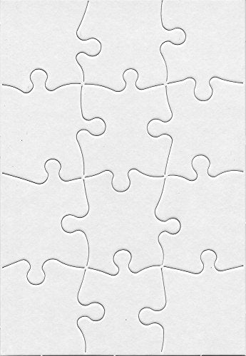8 Blank Jigsaw Puzzles with Envelopes – 5.5 x 8 Inch, 12 Pieces Each – Hygloss DYI Party invites, Perfect for Decorating, Kids' Activities, Arts & Crafts or Party Favors