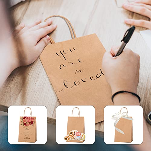 METRONIC Paper Gift Bags 10x5x13'' 200Pcs Brown Paper Bags with Handles Bulk, Kraft Paper Bags for Small Business, Birthday Wedding Party Favor Bags, Christmas Gift bags, Retail shopping Bags