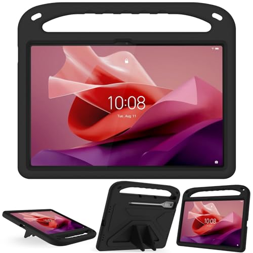 DWaybox Tablet Case for Lenovo Tab P12/Lenovo Xiaoxin Pad Pro 12.7 inch TB370FU, [Kids Friendly], Lightweight EVA Shockproof Handle Stand Protective Cover -Black