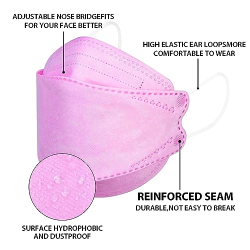 KN95 Face Masks for Adults 50 Pack, Individually Wrapped, 5-Ply Purple Disposable Face Mask Against PM 2.5 Smoke & Dust, Filtration Efficiency 95%