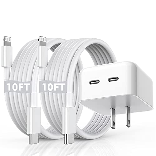 Fast iPhone 15 Charger,40W Dual USB C Fast Charging Block Adapter 2Pack 10FT Long USB C to C Charging Cable for iPhone 15/iPhone 15 Pro/iPhone 15 Pro Max//iPad Mini 6/iPad Air5/4,iPad Pro 12.9/iPad 10