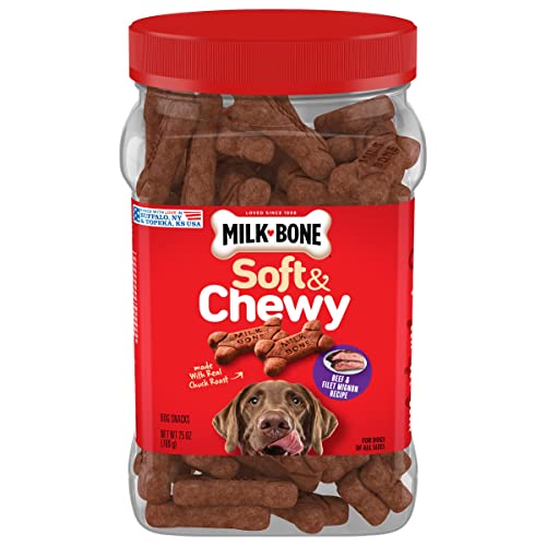 Milk-Bone Soft & Chewy Dog Treats, Beef & Filet Mignon Recipe, 25 Ounce