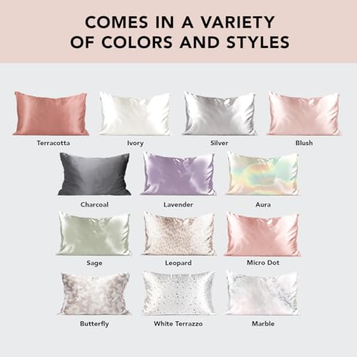 Kitsch Satin Pillowcase with Zipper for Hair & Skin, Softer Than Silk Pillow Cases Queen, Smooth Pillow Covers, Machine Washable, Wrinkle-Free, Cooling Satin Pillow Cases Standard Size 19x26 Chocolate