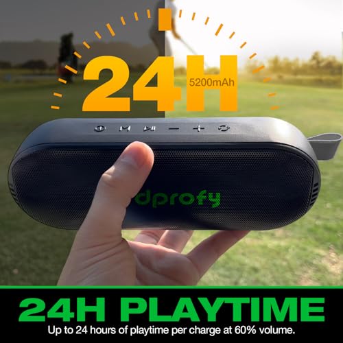 Dprofy New Play 2 Rounds of Golf, Magnetic Bluetooth Golf Speaker Golf Cart Speaker, Stereo Sound Portable Pro Wireless Waterproof Speaker with Rich Bass, Golf Accessories Golf Gifts (with Light)