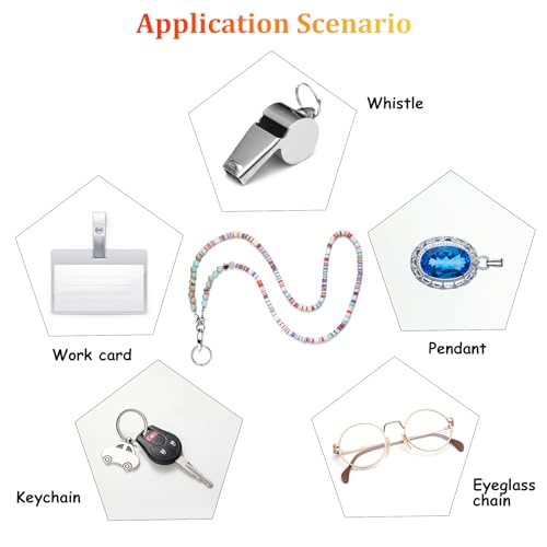 Sruchy Lanyards for ID Badges, Natural Stone Beaded Crystal Lanyards for Keys, Fashion Glasses Chain Strap with Heavy Duty Badge Reels, Cute Teacher Neck Lanyard for Women