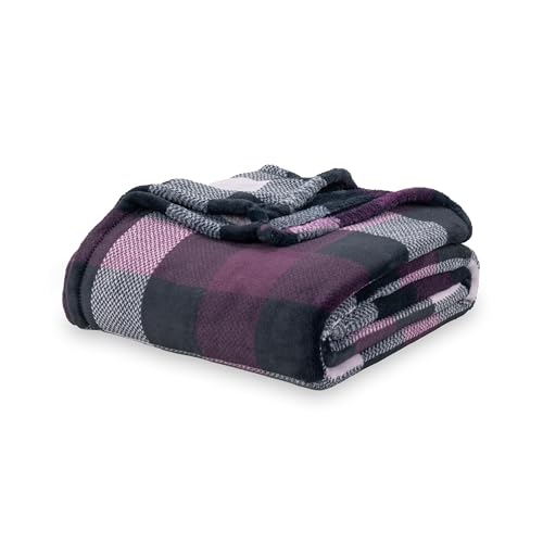 Berkshire Blanket Primalush™ Buffalo Plaid Plush Throw Blanket, Soft Fuzzy Lightweight Warm Fleece Throw for Couch, All Season Use(Double Buffalo Plaid, 50in x 70in)
