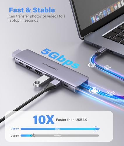 USB C Docking Station Dual HDMI Monitor, Newmight 7 in 1 USB C to Dual HDMI Adapter with 3 USB 3.0, PD 100W Charging, USB C 3.0, USB C Hub Multiport Adapter for Dell, HP, MacBook, iPhone 15 Series