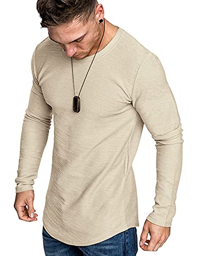 COOFANDY Men Muscle Athletic T Shirt Hipster Bodybuilding Longline Tee